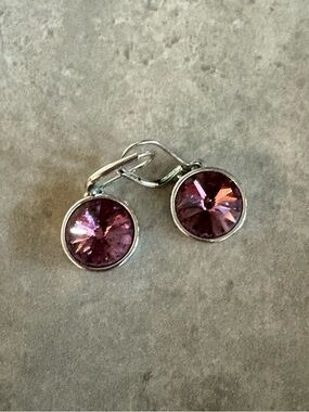 Touchstone Crystal Purple Round Crystal Lulu Earrings